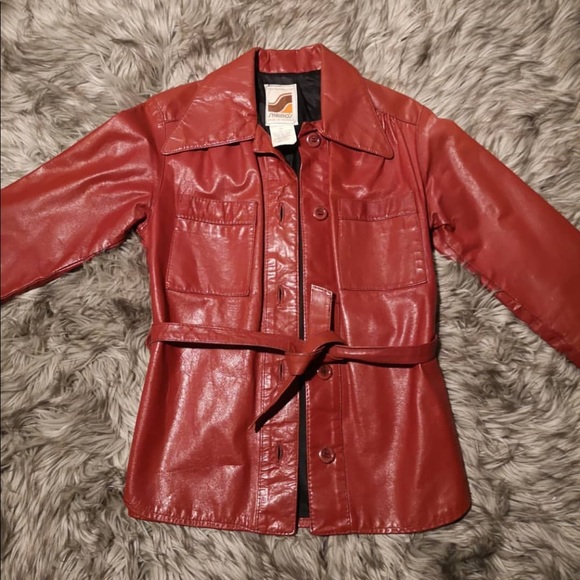 Vintage Jackets & Blazers - Amazing red leather coat